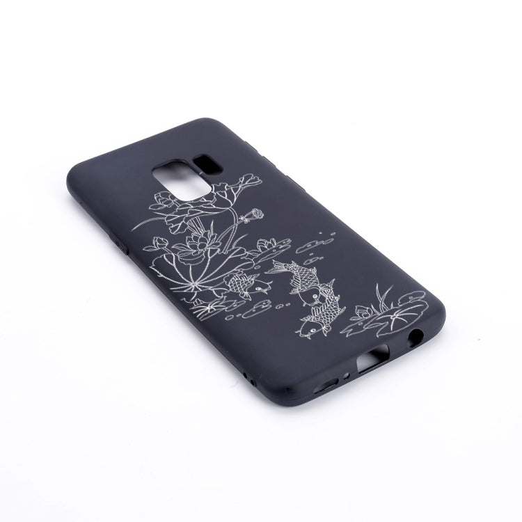 Lotus Pond Painted Pattern Soft TPU Case for Galaxy S9+