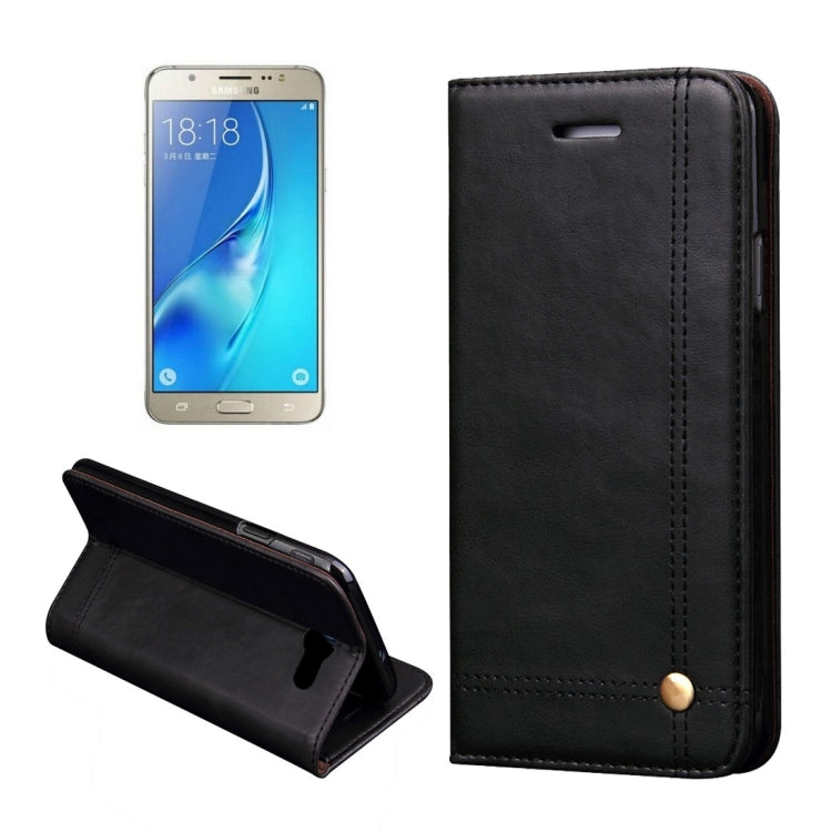 For Galaxy J5 (2017) (US Version) Retro Crazy Horse Texture Horizontal Flip Leather Case with Holder & Card Slots & Wallet