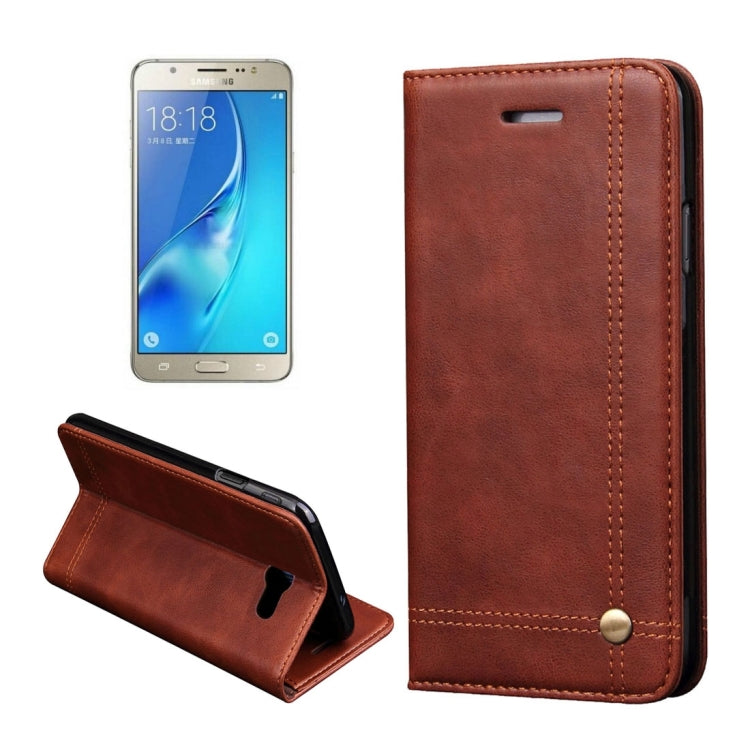 For Galaxy J5 (2017) (US Version) Retro Crazy Horse Texture Horizontal Flip Leather Case with Holder & Card Slots & Wallet