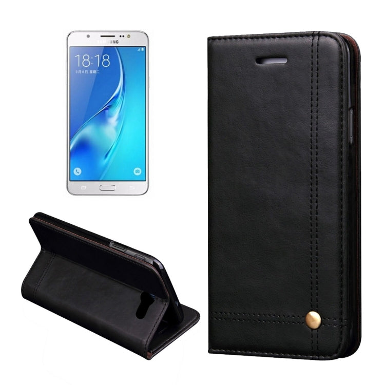 For Galaxy J7 (2017) (US Version) Retro Crazy Horse Texture Horizontal Flip Leather Case with Holder & Card Slots & Wallet