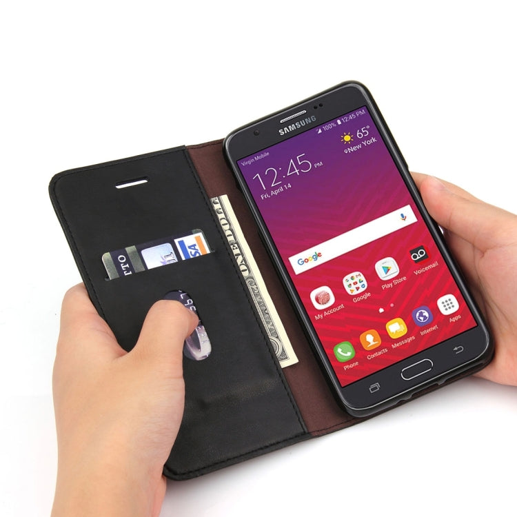 For Galaxy J7 (2017) (US Version) Retro Crazy Horse Texture Horizontal Flip Leather Case with Holder & Card Slots & Wallet