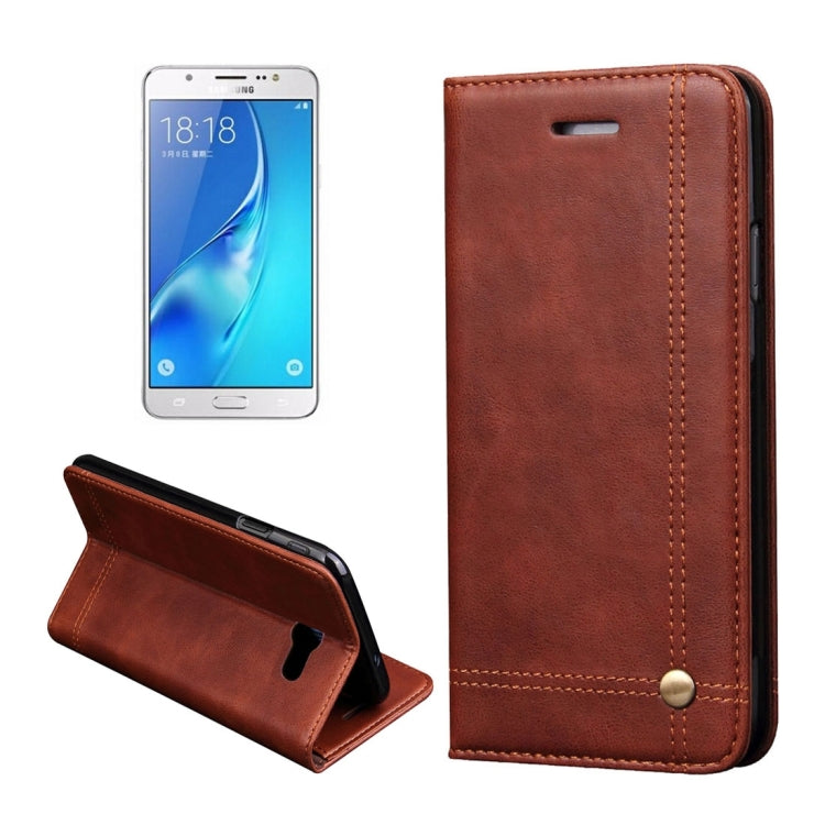 For Galaxy J7 (2017) (US Version) Retro Crazy Horse Texture Horizontal Flip Leather Case with Holder & Card Slots & Wallet