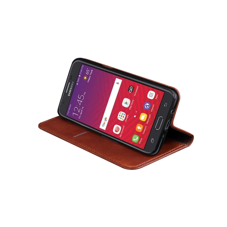 For Galaxy J7 (2017) (US Version) Retro Crazy Horse Texture Horizontal Flip Leather Case with Holder & Card Slots & Wallet