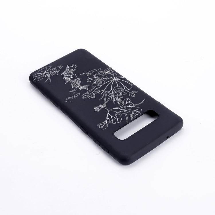 Lotus Pond Painted Pattern Soft TPU Case for Galaxy S10