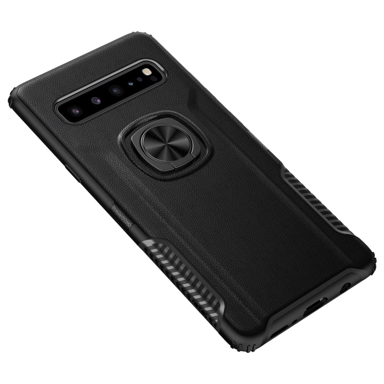 Shockproof Car Magnetic Case with 360 Degree Gold Armor Ring for Galaxy S10 5G