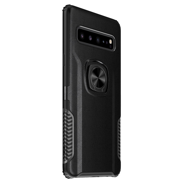Shockproof Car Magnetic Case with 360 Degree Gold Armor Ring for Galaxy S10 5G