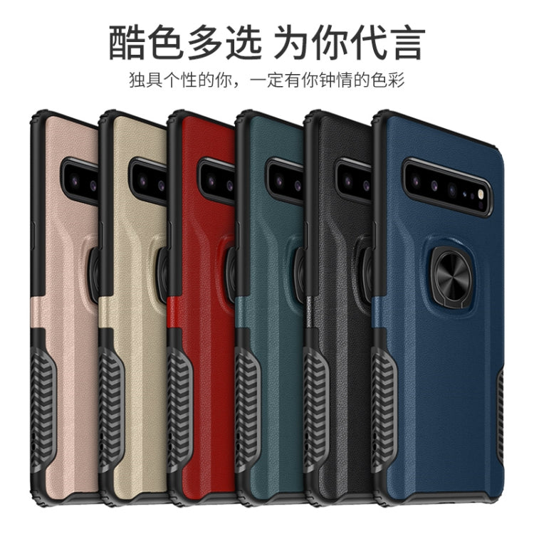 Shockproof Car Magnetic Case with 360 Degree Gold Armor Ring for Galaxy S10 5G
