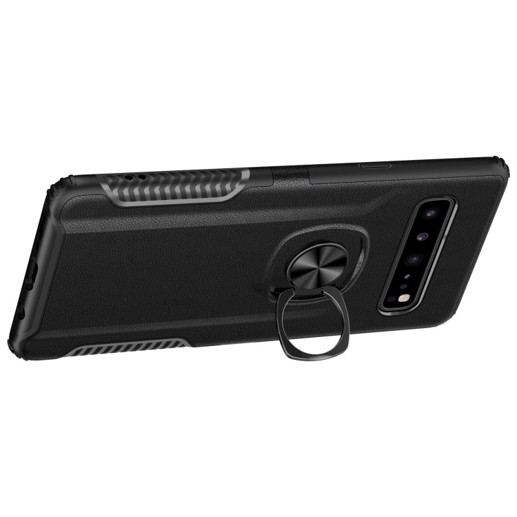 Shockproof Car Magnetic Case with 360 Degree Gold Armor Ring for Galaxy S10 5G