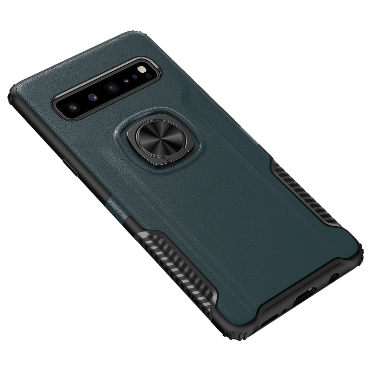 Shockproof Car Magnetic Case with 360 Degree Gold Armor Ring for Galaxy S10 5G