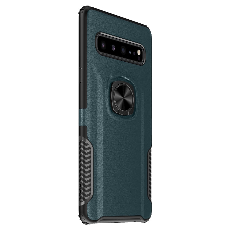 Shockproof Car Magnetic Case with 360 Degree Gold Armor Ring for Galaxy S10 5G