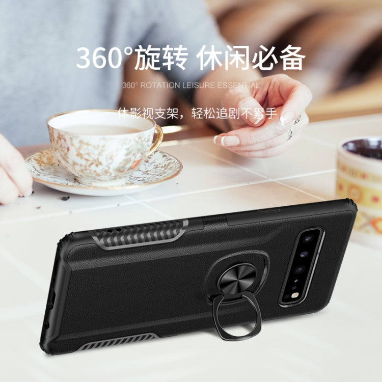 Shockproof Car Magnetic Case with 360 Degree Gold Armor Ring for Galaxy S10 5G