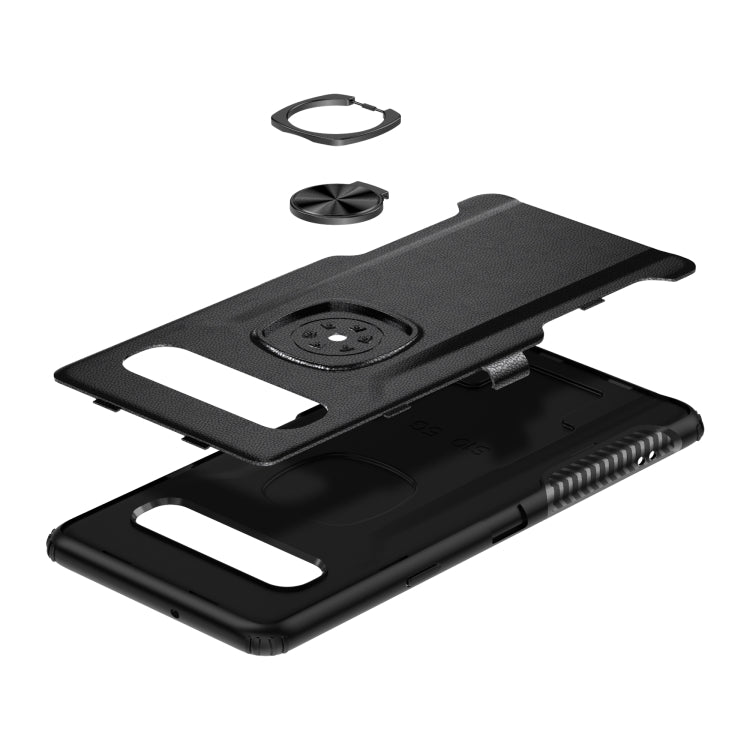 Shockproof Car Magnetic Case with 360 Degree Gold Armor Ring for Galaxy S10 5G