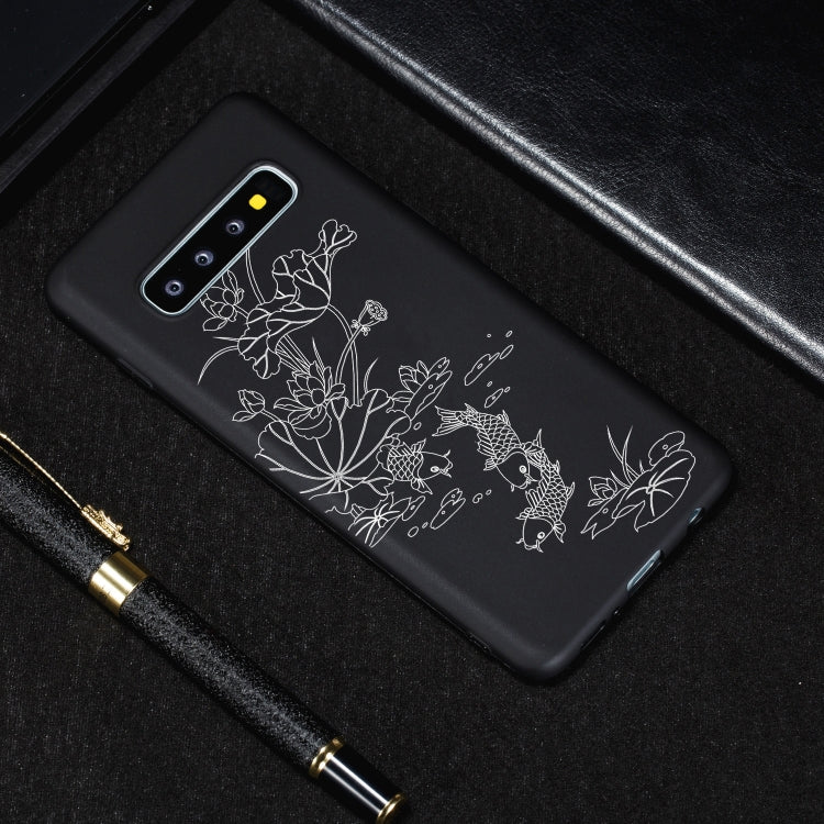 Lotus Pond Painted Pattern Soft TPU Case for Galaxy S10e