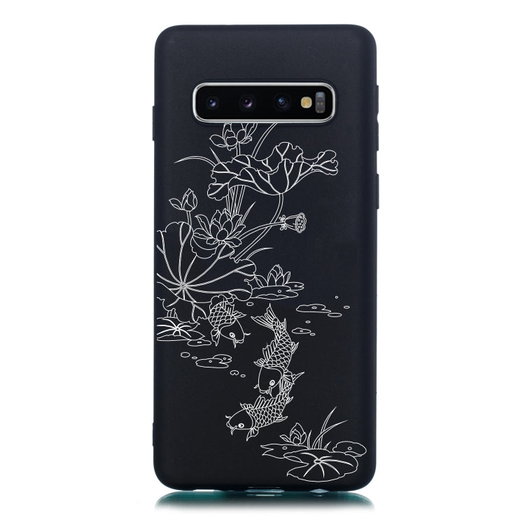 Lotus Pond Painted Pattern Soft TPU Case for Galaxy S10e