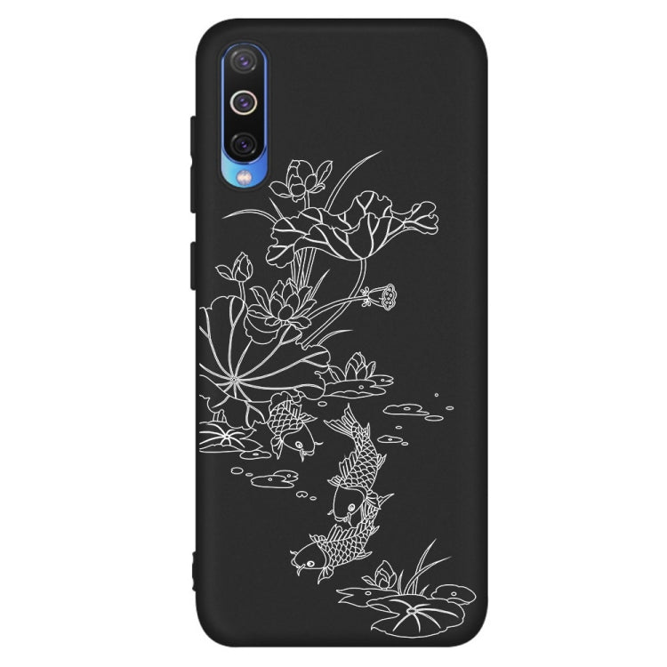 Lotus Pond Painted Pattern Soft TPU Case for Galaxy A50