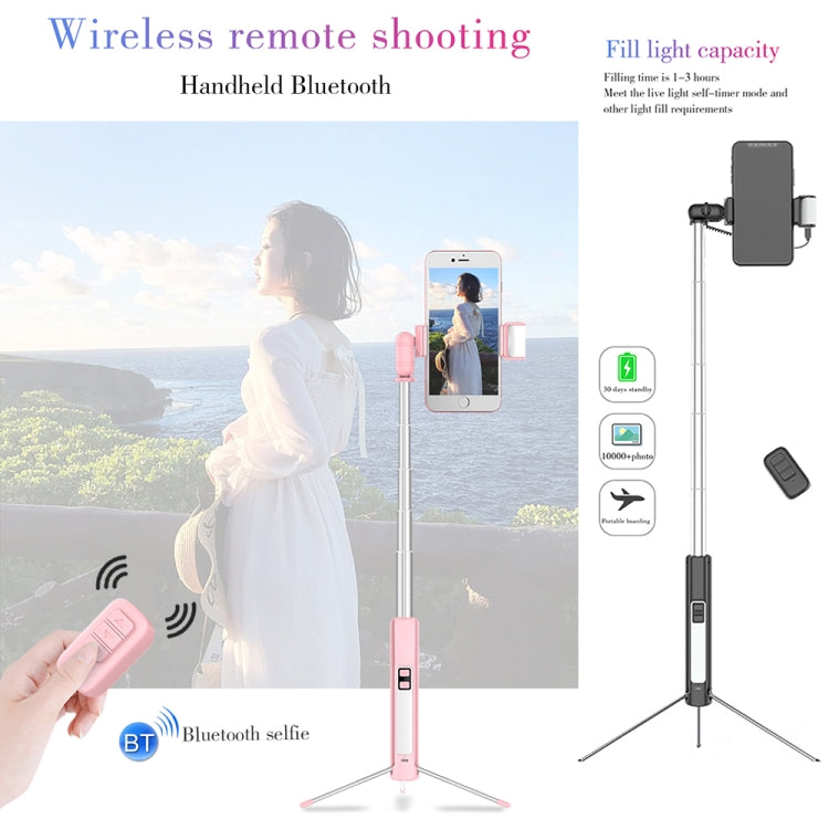 CYKE A18 Multifunction One-piece Wireless Bluetooth Selfie Stick with Double Fill light & Tripod & Remote Control, Maximum Stretching Length: 110cm