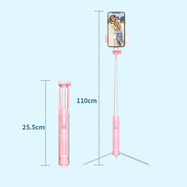 CYKE A19 Multifunction One-piece Wireless Bluetooth Selfie Stick with Single Fill light & Tripod & Remote Control, Maximum Stretching Length: 110cm (White)