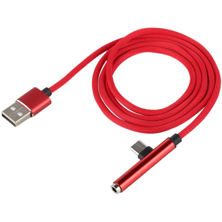 1m Type-C Male + USB to 3.5mm Female Cloth Earphone Audio Adapter Cable