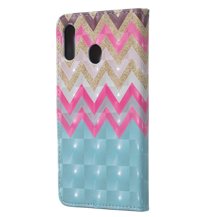Color Wave 3D Pattern Horizontal Flip Leather Case for Galaxy A30, with Holder & Card Slots & Photo Frame & Wallet