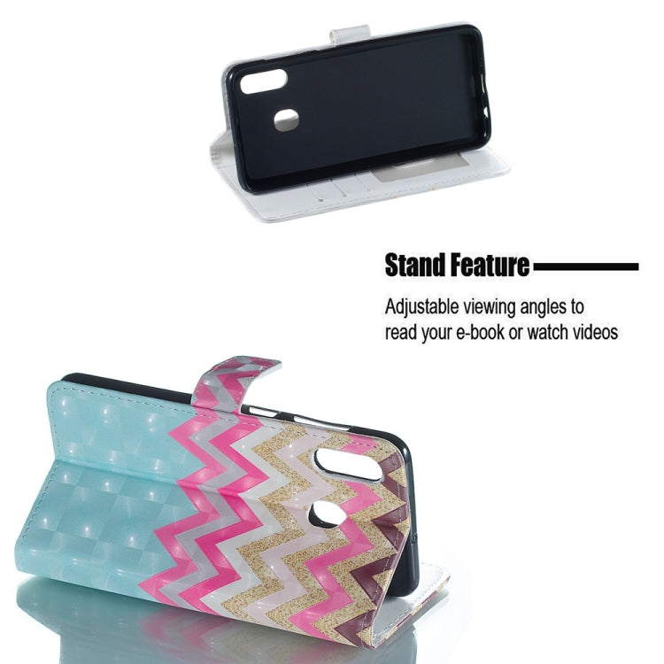 Color Wave 3D Pattern Horizontal Flip Leather Case for Galaxy A30, with Holder & Card Slots & Photo Frame & Wallet