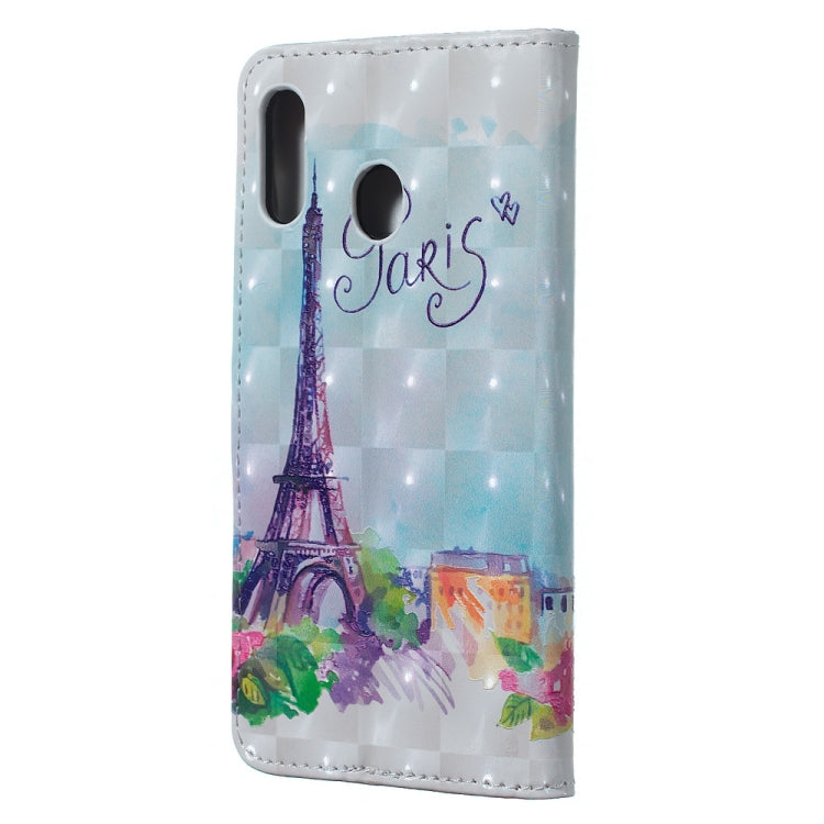 Tower Pattern 3D Horizontal Flip Leather Case for Galaxy A30, with Holder & Card Slots & Photo Frame & Wallet