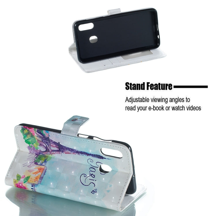 Tower Pattern 3D Horizontal Flip Leather Case for Galaxy A30, with Holder & Card Slots & Photo Frame & Wallet