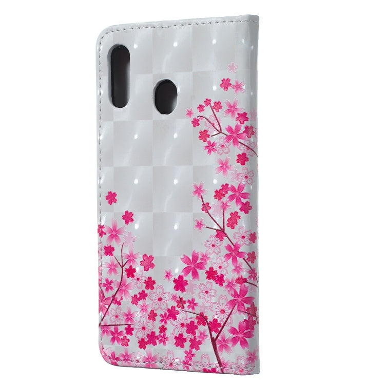 Sakura Pattern 3D Horizontal Flip Leather Case for Galaxy A30, with Holder & Card Slots & Photo Frame & Wallet