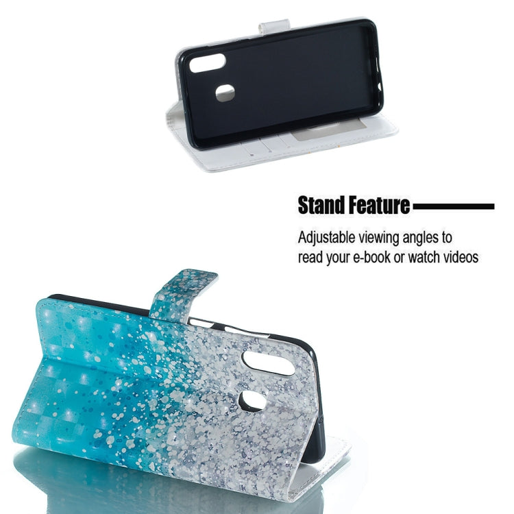 Sea and Sand Pattern 3D Horizontal Flip Leather Case for Galaxy A30, with Holder & Card Slots & Photo Frame & Wallet