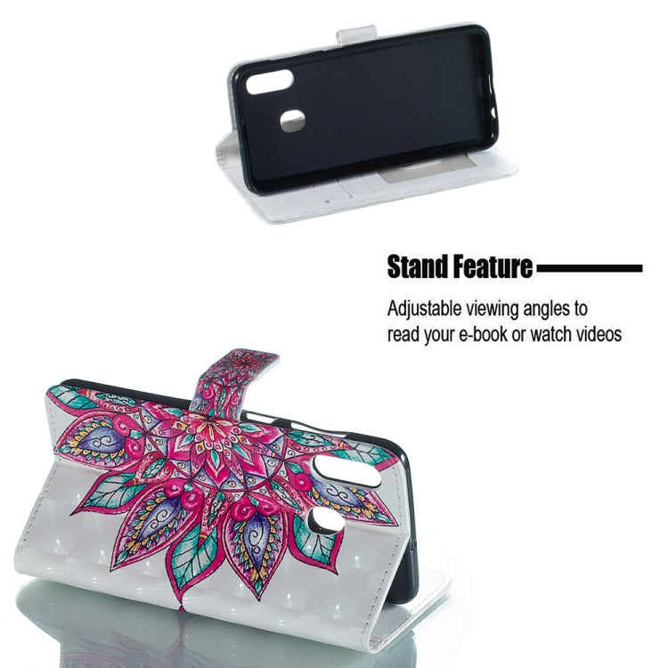 Half Flower Pattern 3D Horizontal Flip Leather Case for Galaxy A30, with Holder & Card Slots & Photo Frame & Wallet