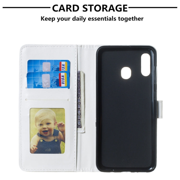 Half Flower Pattern 3D Horizontal Flip Leather Case for Galaxy A30, with Holder & Card Slots & Photo Frame & Wallet