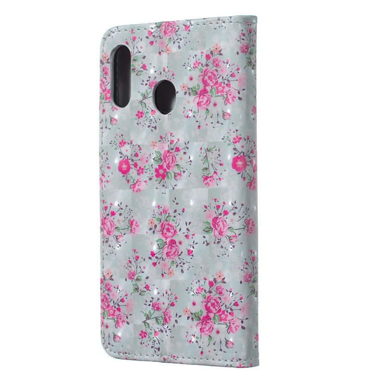 Rose Pattern 3D Horizontal Flip Leather Case for Galaxy A30, with Holder & Card Slots & Photo Frame & Wallet