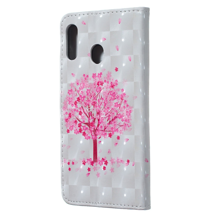 Pink Tree Pattern 3D Horizontal Flip Leather Case for Galaxy A30, with Holder & Card Slots & Photo Frame & Wallet