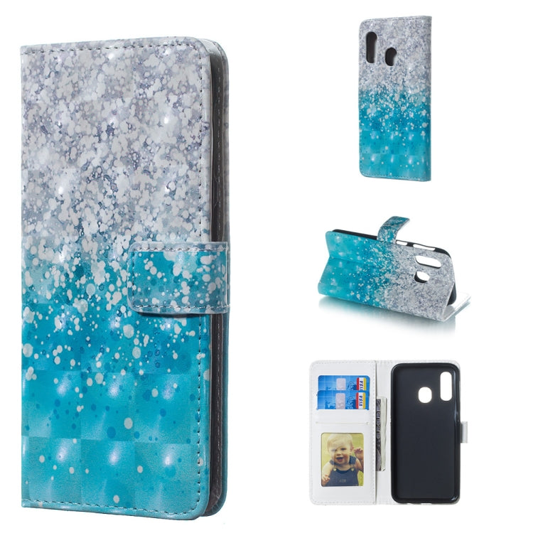 Sea and Sand Pattern 3D Horizontal Flip Leather Case for Galaxy A40, with Holder & Card Slots & Photo Frame & Wallet