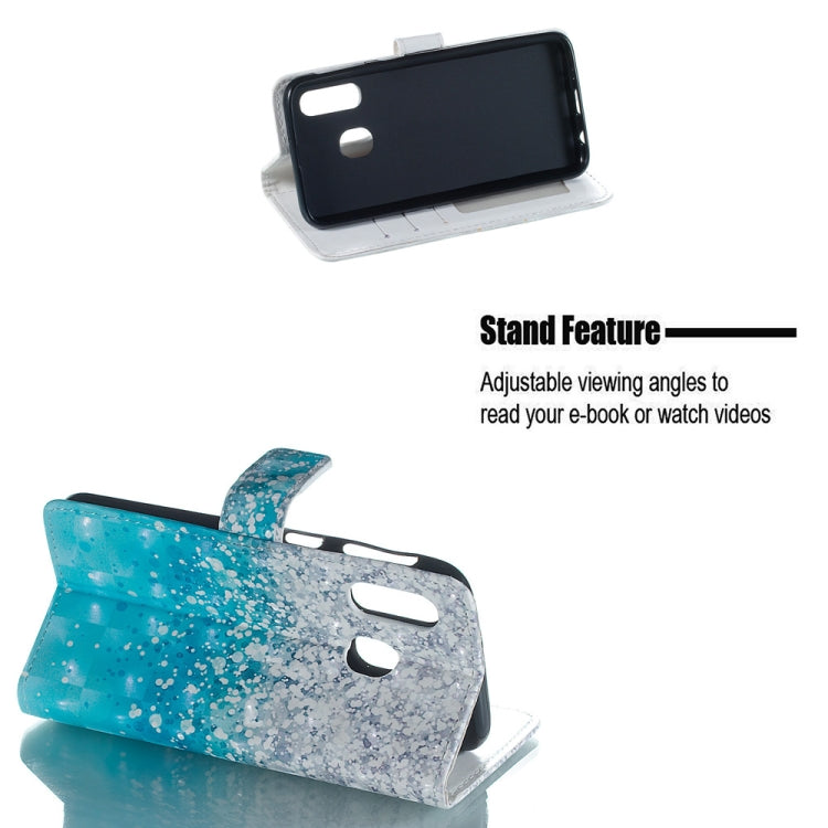 Sea and Sand Pattern 3D Horizontal Flip Leather Case for Galaxy A40, with Holder & Card Slots & Photo Frame & Wallet