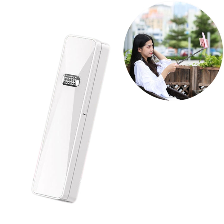 CYKE M2 Mini Integrated Storage Wired Control Selfie Stick for Mobile Phones under 6 inch, with Fill Light (White)