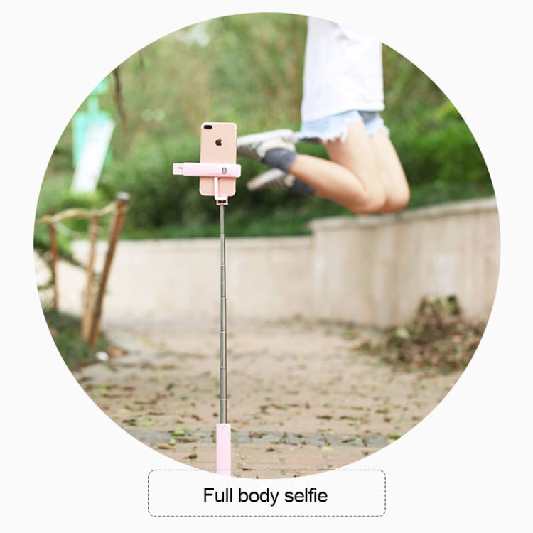 CYKE M2 Mini Integrated Storage Wired Control Selfie Stick for Mobile Phones under 6 inch, with Fill Light (White)