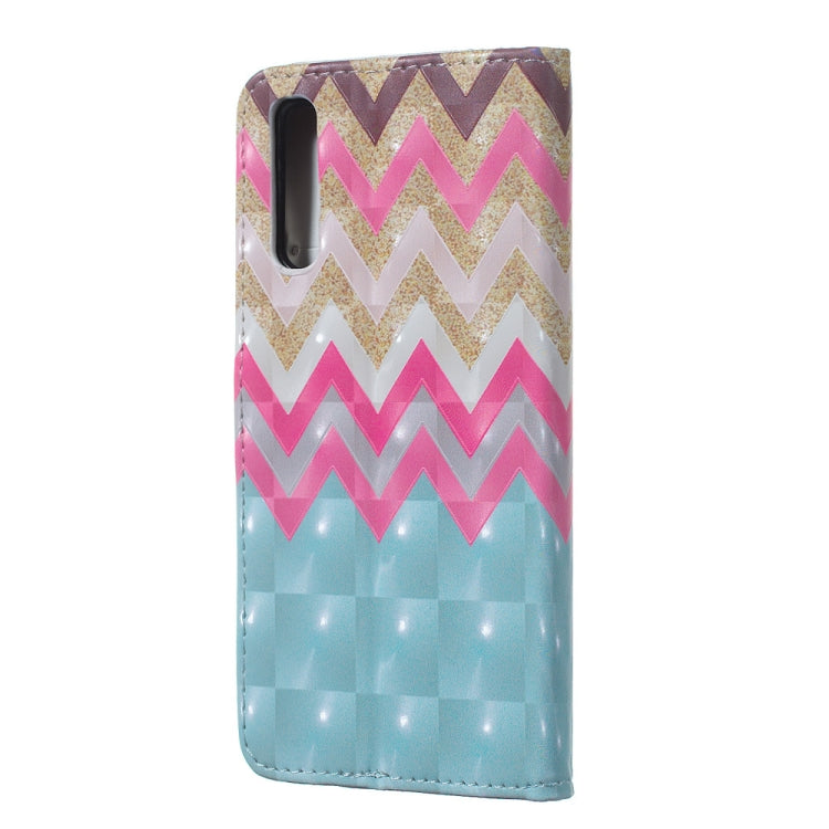 Color Wave 3D Pattern Horizontal Flip Leather Case for Galaxy A50, with Holder & Card Slots & Photo Frame & Wallet