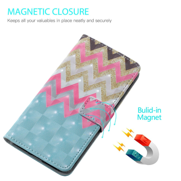 Color Wave 3D Pattern Horizontal Flip Leather Case for Galaxy A50, with Holder & Card Slots & Photo Frame & Wallet