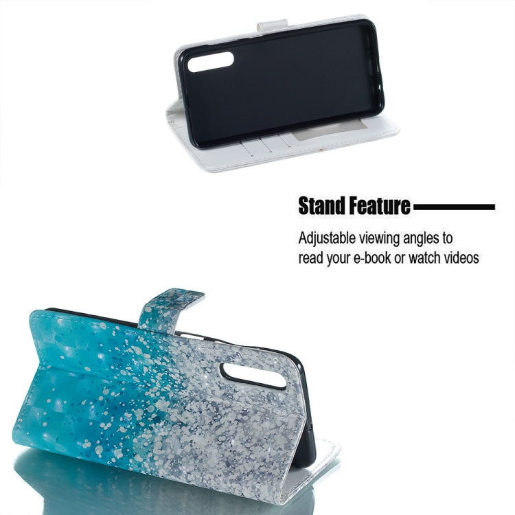 Sea and Sand Pattern 3D Horizontal Flip Leather Case for Galaxy A50, with Holder & Card Slots & Photo Frame & Wallet
