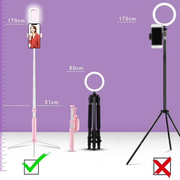 CYKE A17D One-piece Multi-function Bluetooth Selfie Stick for Mobile Phones under 6 inch, with Rechargeable Remote Control & Independent Fill Light & Tripod