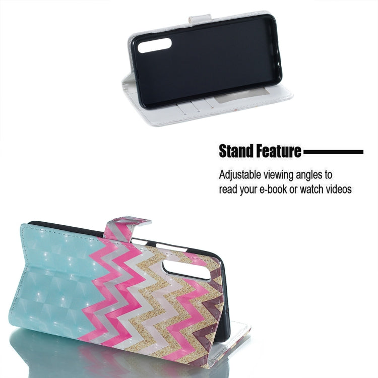 Color Wave 3D Pattern Horizontal Flip Leather Case for Galaxy A70, with Holder & Card Slots & Photo Frame & Wallet