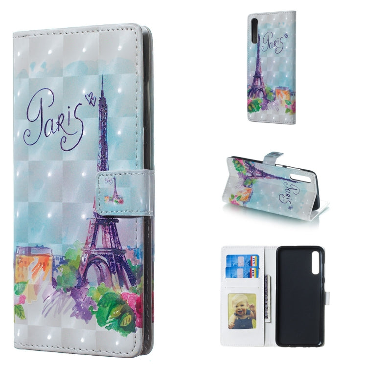 Tower Pattern 3D Horizontal Flip Leather Case for Galaxy A70, with Holder & Card Slots & Photo Frame & Wallet