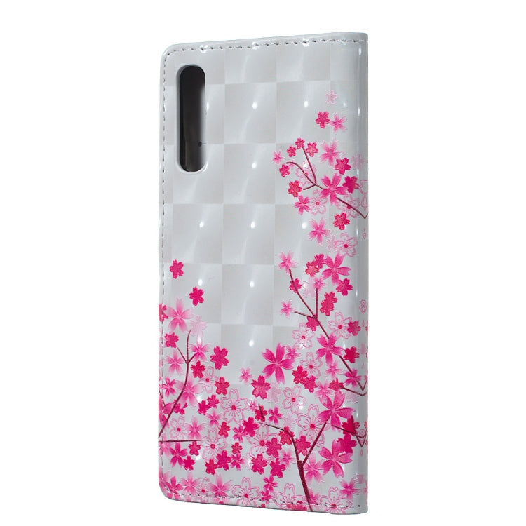 Sakura Pattern 3D Horizontal Flip Leather Case for Galaxy A70, with Holder & Card Slots & Photo Frame & Wallet