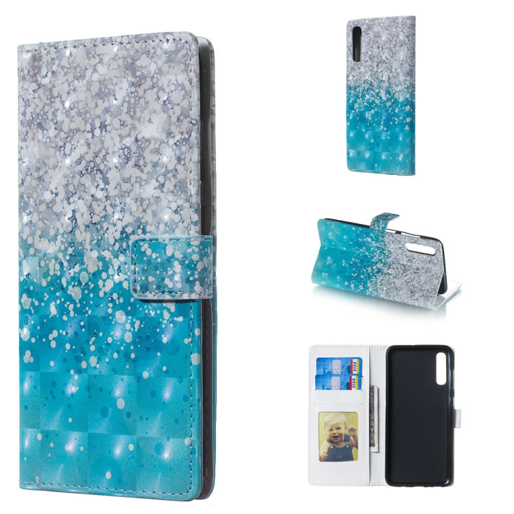 Sea and Sand Pattern 3D Horizontal Flip Leather Case for Galaxy A70, with Holder & Card Slots & Photo Frame & Wallet