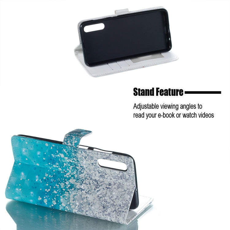 Sea and Sand Pattern 3D Horizontal Flip Leather Case for Galaxy A70, with Holder & Card Slots & Photo Frame & Wallet