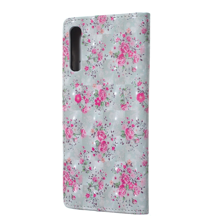 Rose Pattern 3D Horizontal Flip Leather Case for Galaxy A70, with Holder & Card Slots & Photo Frame & Wallet
