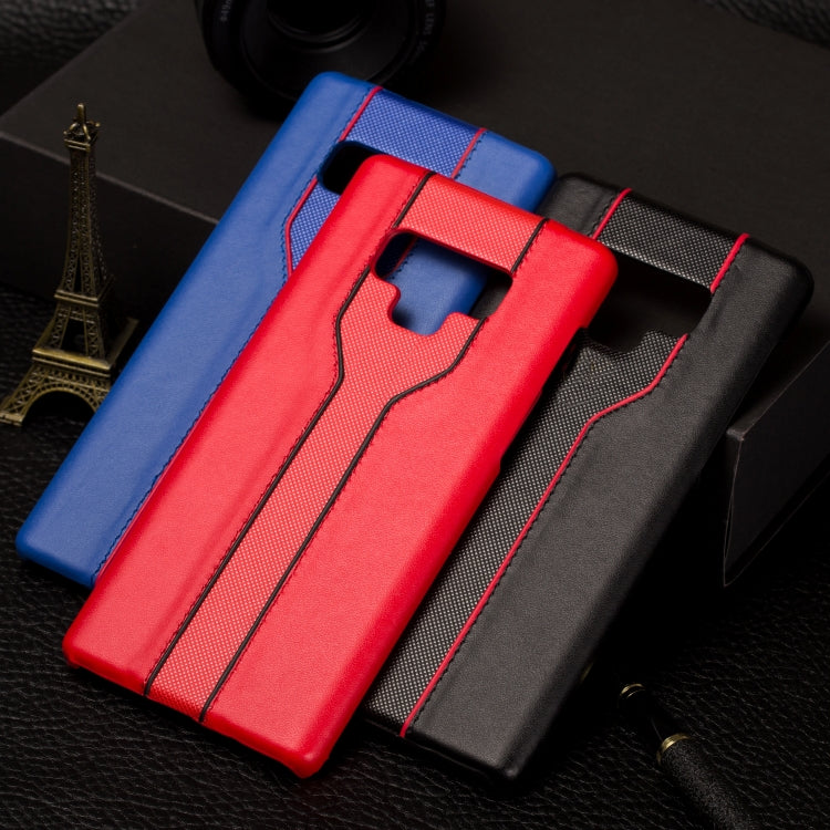 Diamond Texture PC + PU Leather Case for Galaxy Note9(Blue)