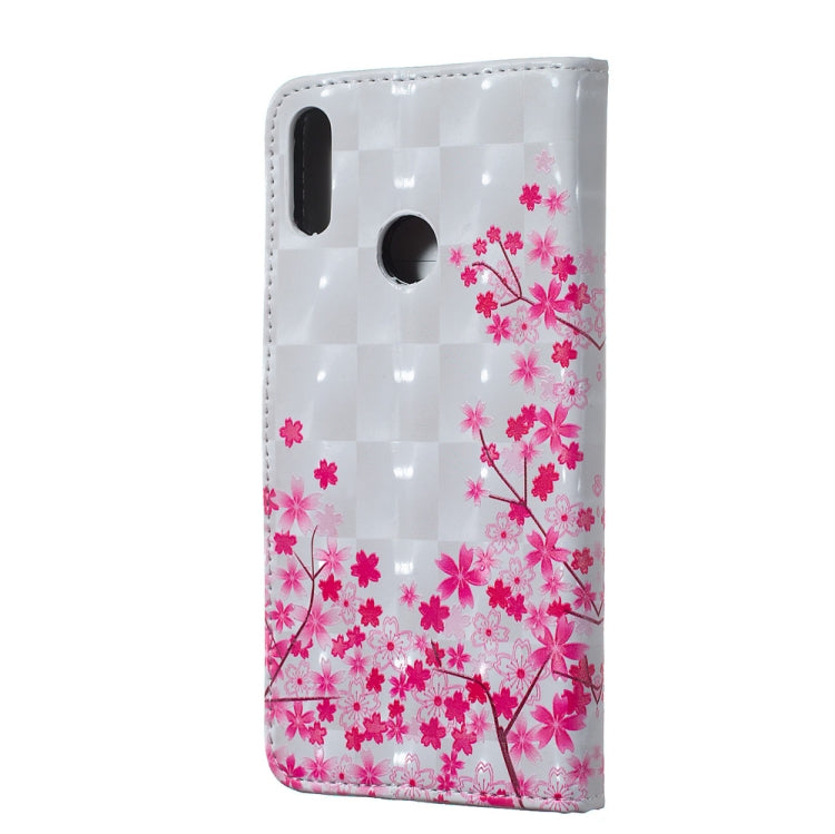 Sakura Pattern 3D Horizontal Flip Leather Case for Galaxy M20, with Holder & Card Slots & Photo Frame & Wallet