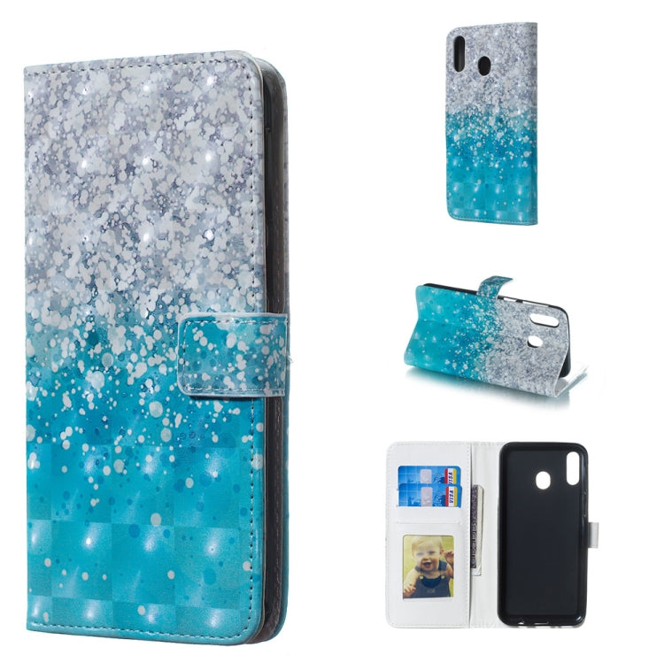 Sea and Sand Pattern 3D Horizontal Flip Leather Case for Galaxy M20, with Holder & Card Slots & Photo Frame & Wallet