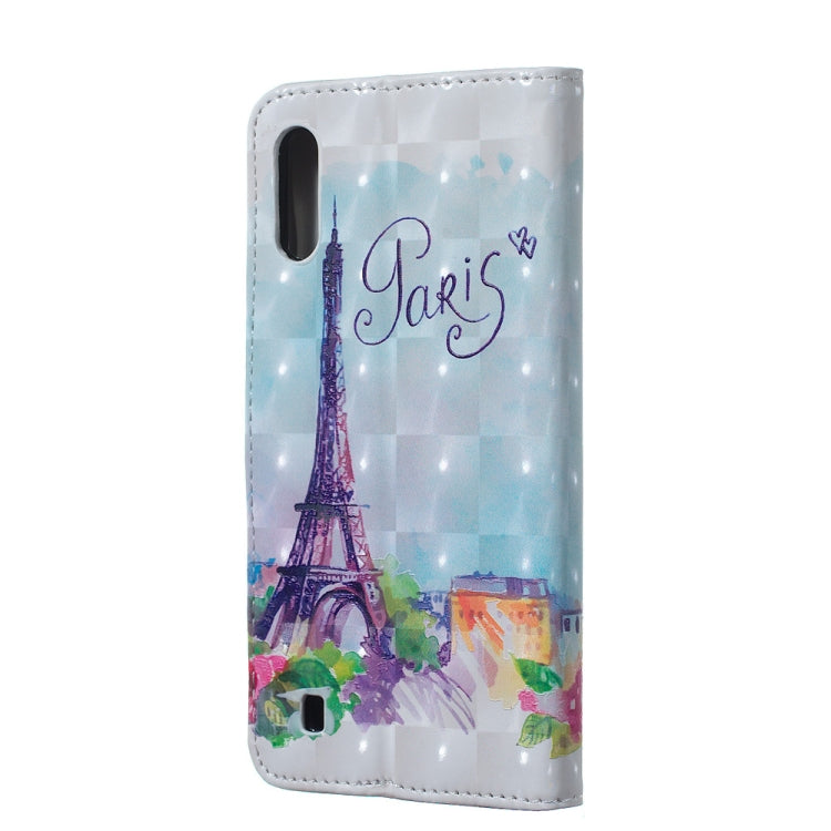 Tower Pattern 3D Horizontal Flip Leather Case for Galaxy M10, with Holder & Card Slots & Photo Frame & Wallet